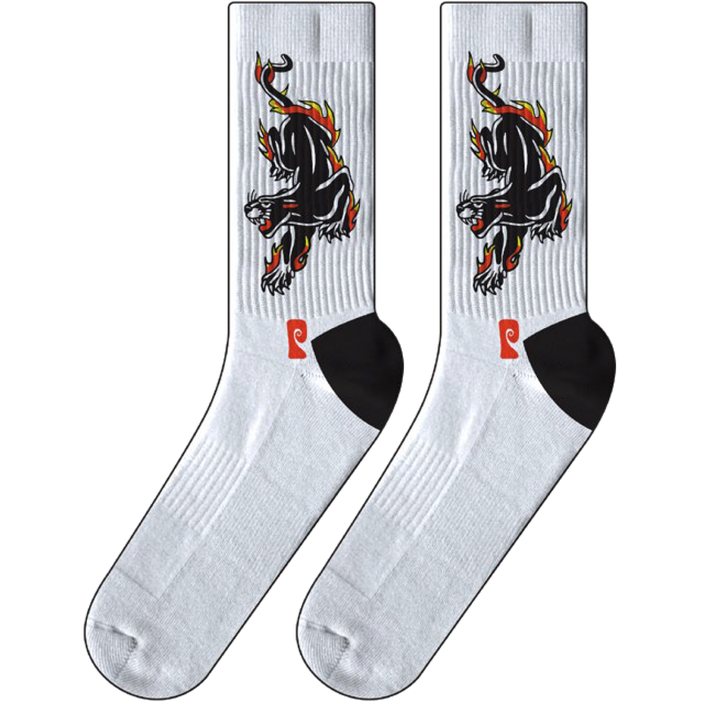 PSOCKADELIC Fire Panther Crew Socks