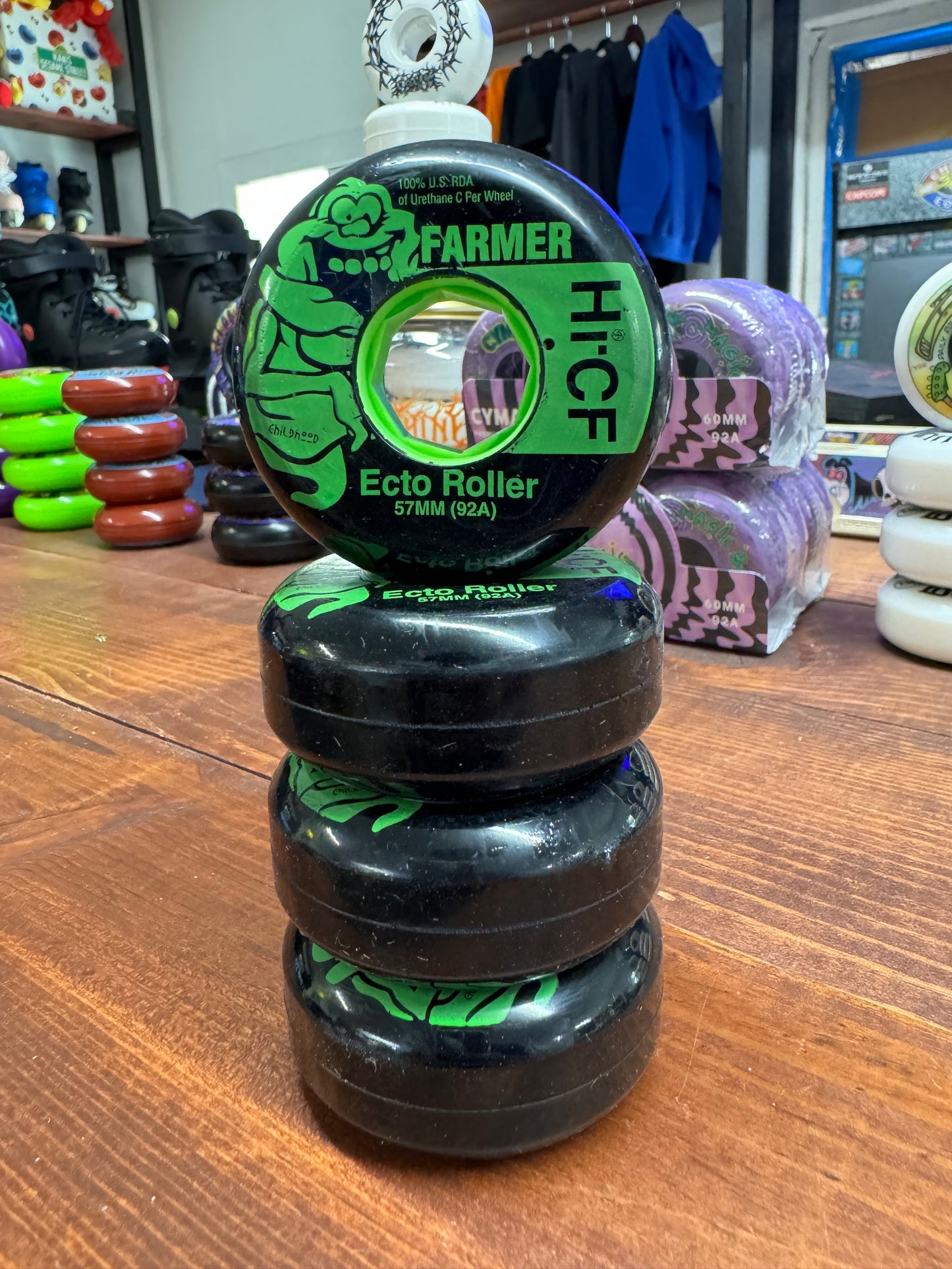 Red Eye Wheels Chris Farmer v3 Childhood 57mm 92a Green inline skate wheels