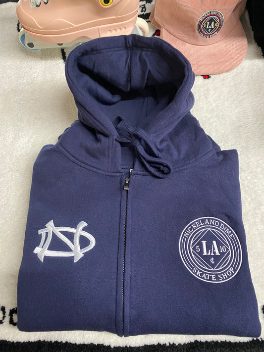Nicke and Dime Double Logo Zip Up hoodie