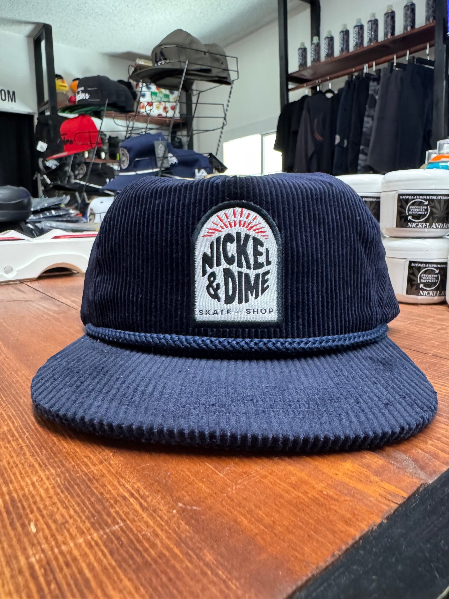 Nickel And Dime Tablet Logo ( Blue corduroy Snap Back )