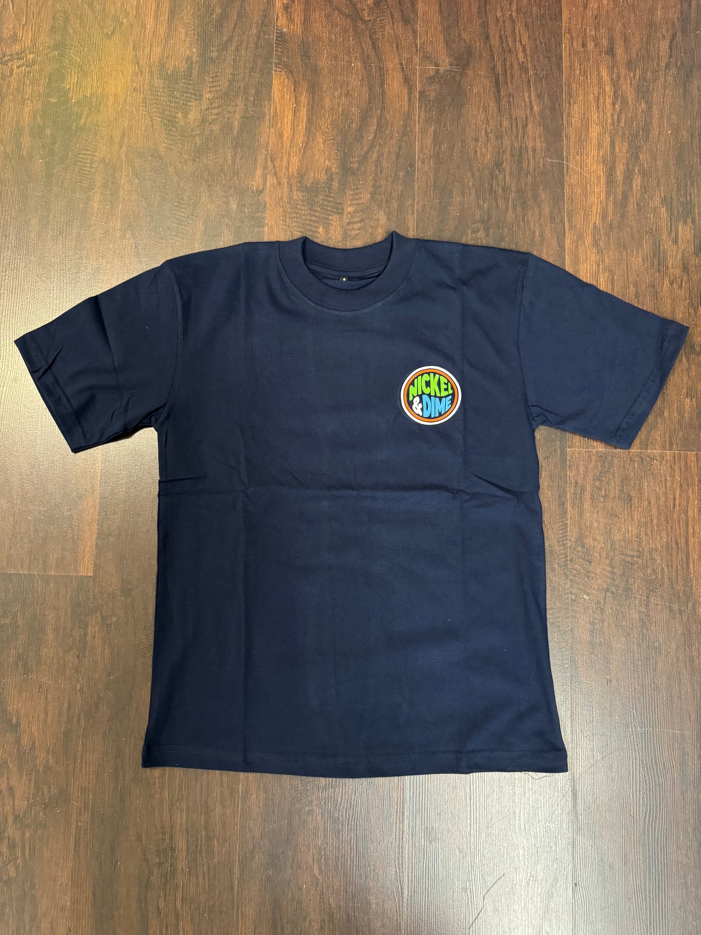 Nickel And Dime Navy  Bubble logo shirt