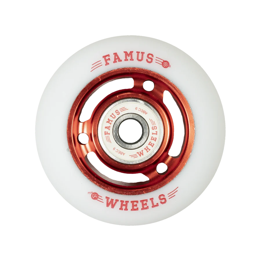 FAMUS 60mm 88a metal core inline skate wheels (bearings included)
